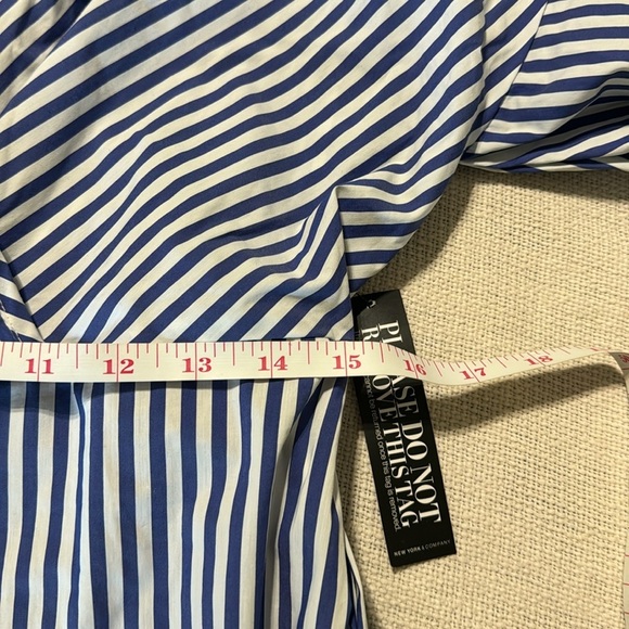 New York & Company NWT Pullover Wrap V Neck Stripe Dress - Picture 11 of 11